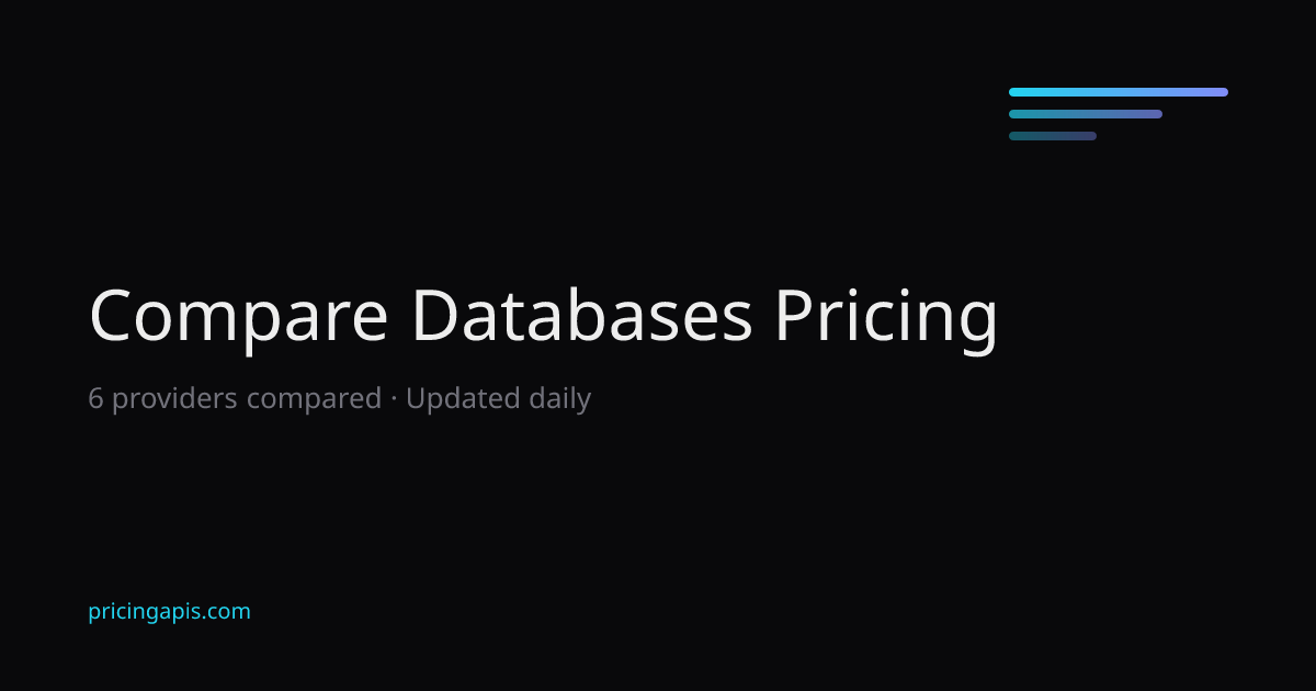 Compare Databases Pricing — 6 Providers | API Price Tracker